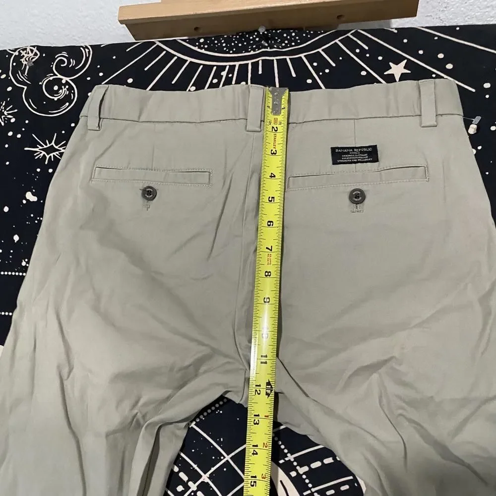 Banana Republic Fulton Chino Pant Mens 32x30 Beige Cotton Skinny Career Stretch